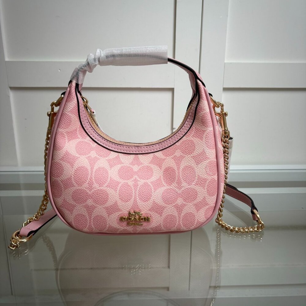 COACH outlet style CARMEN women's printed shoulder and crossbody handbag half-mo